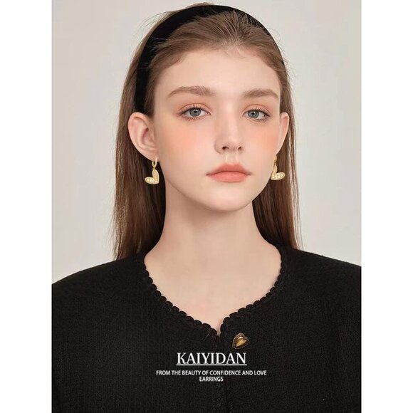 Heart Huggie CZ Hoops Statement Vintage Long Summer Earring for Women Jewelry - Picture 2 of 9